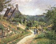 Camille Pissarro Chat in a small way those who oil painting artist